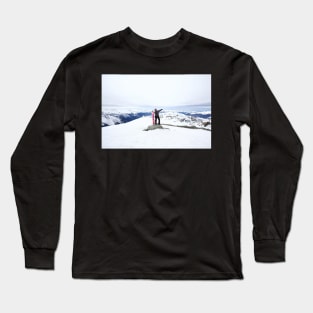 Snowboarding woman on snow Long Long Sleeve T-Shirt